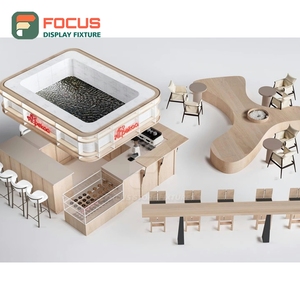 Exhibidor de Productos de Café Comercial con Acabado de Madera Mate para Área de Servicio de Barista y Tienda - Product Image 4