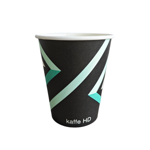 Gobelet à café en papier noir personnalisé avec logo imprimé, pour boissons chaudes ou froides, chocolat, café à emporter, avec un matériau amélioré de 220 g/m² - Product Image 2