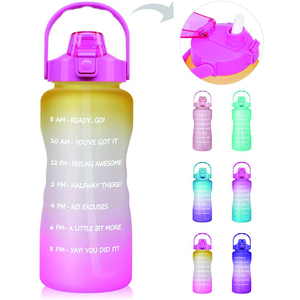 Botella de agua de plástico de medio galón para gimnasio <span class=keywords><strong>deportivo</strong></span>, capacidad de 2L, capacidad de 2000ml, capacidad de 64oz, con indicador de tiempo - Product Image 5