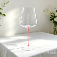 Verre à vin rouge en verre de soie rouge personnalisé en usine, à pied haut, résistant à la chaleur, écologique, pour restaurant, cadeau d'affaires