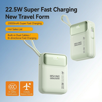 Power Bank MH811 Disetujui Maskapai, 20000mAh 45W PD, Kabel Ganda Terintegrasi, Layar HD 4 Perangkat, Pengisian Cepat, Aman, OEM