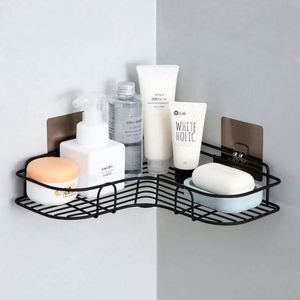 Support de Douche Mural Adhésif en Métal Sans Perçage, Étagère d'Angle Moderne Multifonctionnelle Non Pliable pour Salle de Bain, Gain de Place, Vente en Gros - Product Image 3