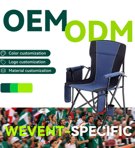 Hangrui Moderne Portable Pliant En Métal <span class=keywords><strong>Directeur</strong></span> Chaise Doux Confortable Porte-Gobelet Magazine Sac Durable pour Camping En Plein Air À Manger - Product Image 1
