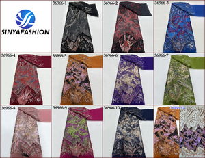 Sinya hoàng gia màu xanh sang trọng sequin đính cườm pháp lưới vải tuyn ren 5 bãi 10 màu sắc nóng bán thổ cẩm Jacquard Vải Thêu Ren - Product Image 2