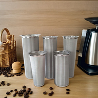 Filtre à café froid réutilisable en acier inoxydable durable, en maille métallique argentée, design minimaliste, facile à utiliser