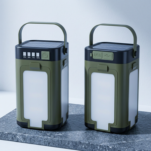 <b>Solar</b> LED Camp Light Dual Light Source Foldable Rechargeable Camping <b>Lantern</b> Light with Power Bank <b>Outdoor</b> Emergency Light - Product Image 4