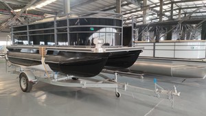 Remorque bateau Allhouse en aluminium durable, double essieu, cadre robuste, capacité de charge 2000 kg, pour le transport de pontons, bateaux semi-rigides et yachts - Product Image 2