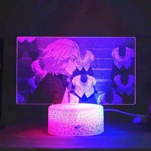 שני טון 3D Led לילה אור אנימה טוקיו Revengers מייקי איור עבור קיד חדר תפאורה יום הולדת מתנה כפול צבע Led מנורת מנגה MHA