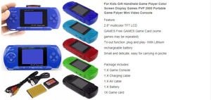 เครื่องเล่นเกมพกพา PVP3000 8 บิต สไตล์เรโทร รองรับตลับเกมเสริม และจอยสติ๊กวิดีโอทีวี + ปุ่มกด สำหรับผู้เล่นเกมอาร์เคด <span class=keywords><strong>PVP</strong></span> - Product Image 2