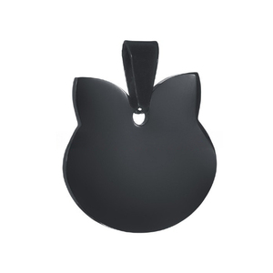 Ciondolo a Forma di Gatto in Acciaio Inossidabile, Charm a Testa di Gatto, Targhetta Promozionale in Metallo per Nome, ID e Indirizzo - Product Image 5