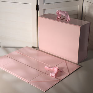 Cajas de regalo plegables rosas al por mayor, imanes de cartón, cajas para guardar vestidos de novia, pelucas, cosméticos, vestidos - Product Image 1