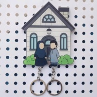 Porte-clés personnalisé en acrylique pour couple musulman, organisateur de clés, aimant de réfrigérateur islamique, cadeau de mariage pour jeunes mariés musulmans