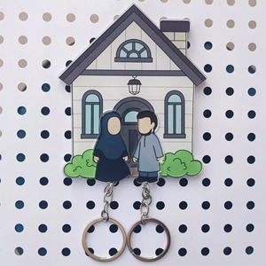 Porte-clés personnalisé en acrylique pour couple musulman, organisateur <span class=keywords><strong>de</strong></span> clés, aimant <span class=keywords><strong>de</strong></span> réfrigérateur islamique, cadeau <span class=keywords><strong>de</strong></span> mariage pour jeunes mariés musulmans - Product Image 2