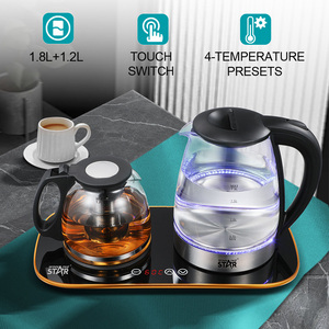 WINNING STAR ST-6053 2000W Bouilloire Électrique en Verre Portable à Ébullition Rapide, Chauffage Automatique et Maintien au Chaud, Ensemble Complet - Product Image 5
