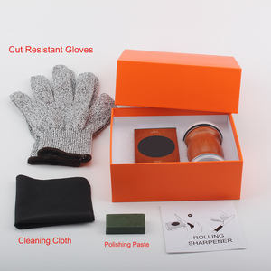 Kit Affilacoltelli da Cucina in Acciaio Inox con Diamante, Affilatore Rotante in Legno di Faggio a Doppia Faccia, Grana Media 15/20 Gradi Personalizzabile - Product Image 1