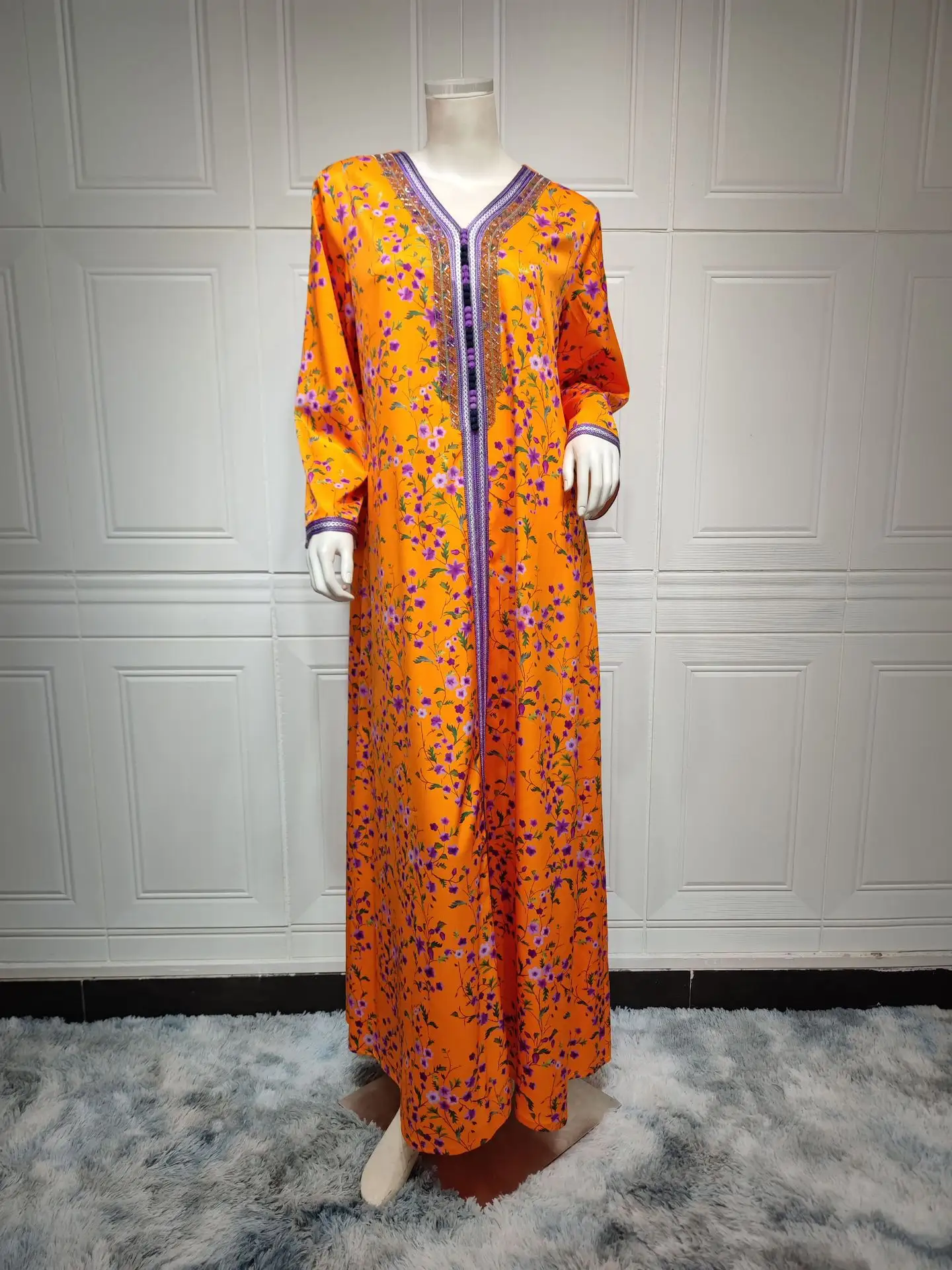 U.Chic medio oriente Dubai Abaya abito musulmano moda abbigliamento islamico stampato vendita calda diamante vestito Dubai Jalabiya signore