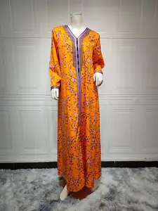 U.Chic Middle East Dubai Abaya Muslim Dress Fashion Islamic Clothing Printed Hot Sale Diamond Dress Dubai Jalabiya Ladies