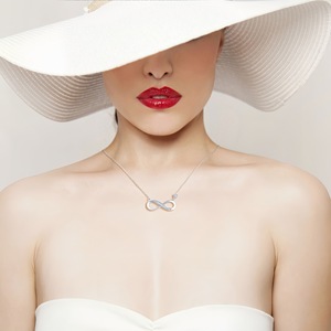 Collana da donna in rame con 8 simboli dell'infinito, in stile sportivo, con bambù e pietra naturale, di tendenza europea e americana, bestseller transfrontaliero - Product Image 1
