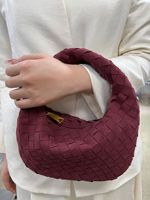 OEM <strong>Best</strong>-<strong>selling</strong> Suede Hand-woven Knotted Zipper Closure <strong>Half</strong> <strong>Moon</strong> Shape Dumpling Bag Premium Versatile Tote for Daily Use