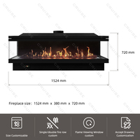 Cheminée à gaz multi-vues OEM ODM, cheminée linéaire d'intérieur, télécommande, décorations, pouces, cheminée à gaz propane naturel