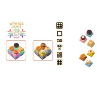 Porte-clés Fidget Clicker Thème Boulangerie, Clavier Personnalisé, Jouet Keycap, Lumière RGB, Cadeau Anti-stress pour Bureau, Étudiant, DIY