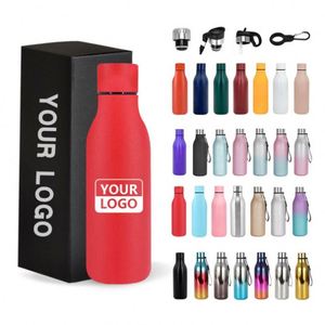 Bouteilles d'eau personnalisées avec logo, double paroi, en métal, isothermes, pour la salle de sport, thermos sport, en acier inoxydable - Product Image 1