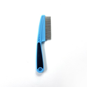 Rubber Handle <strong>Dog</strong> Hair Comb, Flea Comb, Long and Short Teeth Comb <strong>Grooming</strong> Tools OPP <strong>Bag</strong> or Blister Each Pet Flea Comb Stocked - Product Image 3