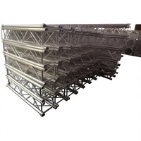 Structure de scène portable en treillis peint, couleur noire, 290x290, pour événements, concerts, mariages, et support de décoration.