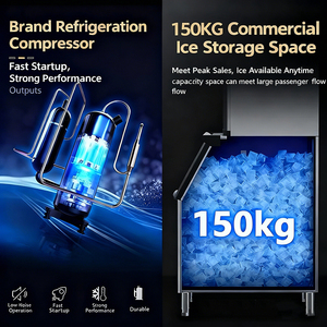 Máquina de Hielo Comercial Automática de 160 kg, <span class=keywords><strong>con</strong></span> 1 Año de Garantía, Alta Calidad, Agente de Reemplazo Global, 110-240V - Product Image 5