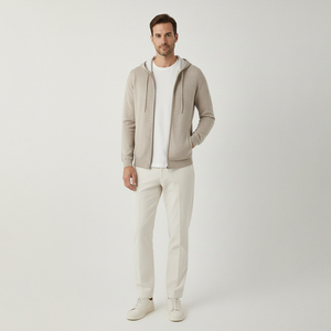 Sweat à capuche zippé léger pour <span class=keywords><strong>homme</strong></span>, coupe sport, en <span class=keywords><strong>laine</strong></span> mérinos 100% tricotée de qualité supérieure, <span class=keywords><strong>cardigan</strong></span> OEM - Product Image 1