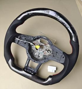 Volante de fibra de carbono mejorado para Volkswagen <span class=keywords><strong>Golf</strong></span> MK8 R GTI <span class=keywords><strong>GTD</strong></span> Tiguan con paletas de cambio 2019 2020 2021 <span class=keywords><strong>2022</strong></span> 2023 2024 - Product Image 3