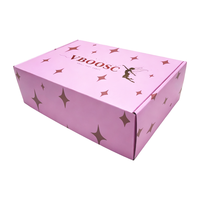 Kotak Pengiriman Kardus Bergelombang Ramah Lingkungan Portabel Warna Pink Muda dengan Logo Kustom untuk Kemasan Pakaian