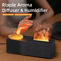 Diffuseurs d'huiles essentielles aromatiques à projection, lumière sept couleurs, rotation dynamique à 360°, recharge USB, diffuseur de parfum en plastique de 150 ml