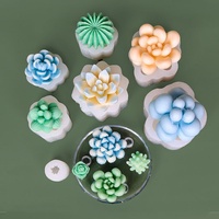 Série succulente bricolage Silicone moules 3D cactus bougie fleur moule pour bougies parfumées savons faisant bricolage moule