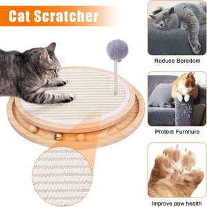 Harga Grosir Mainan Kucing Interaktif dengan Bola Kayu & Alas Garukan Sisal - Product Image 5