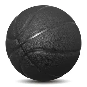 Kein Logo Black Composite Basketball Training benutzer definierte Druck Logo Outdoor-und Indoor-Spielball in Bulk-Basketball