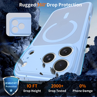 Coque de protection magnétique pour appareil photo pour iPhone 16 17 18 Pro Max, dos givré, hybride TPU PC, antichoc, avec protection d'objectif