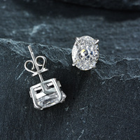 Boucles d'oreilles clous en diamant à haute teneur en carbone 7*9mm 2ct, prix de gros, pour filles et femmes, en argent S925, bijoux fins