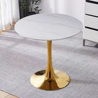 Table de salle à manger moderne en pierre frittée à pieds en métal haute charge assemblée pour une utilisation en hôtel et en appartement