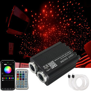 Lumières LED pour toit de voiture 16w + Météores 800+200pcs Fibres de 0,75 mm avec roue clignotante pour décoration intérieure de coffre de voiture, plafond de pièce, karaoké - Product Image 1