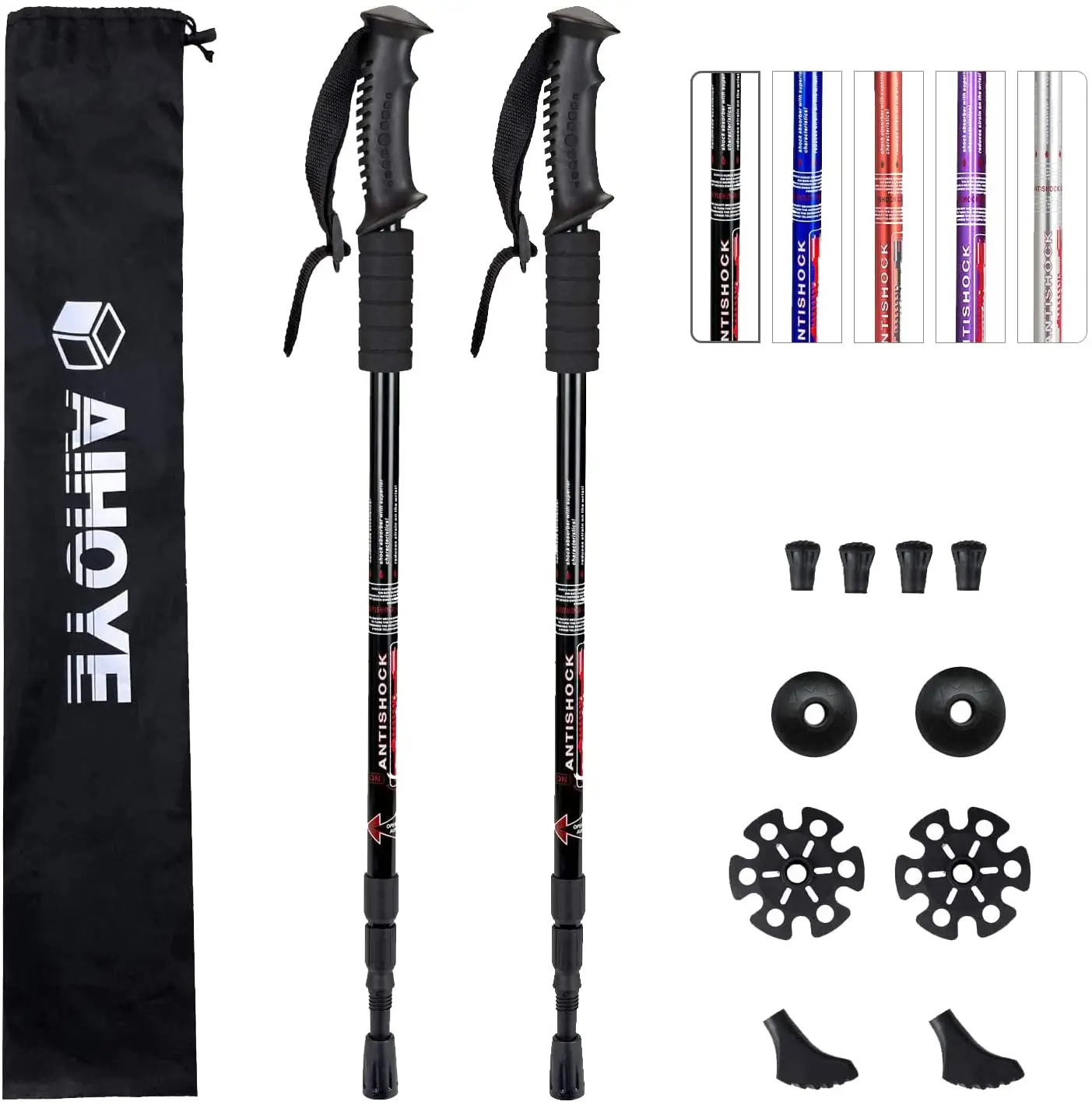 Aihoye Outdoor Alpenstock Carbon Wandelstokken Telescopische Opvouwbare Zelfverdediging Wandelen Trekking Polen Sticks