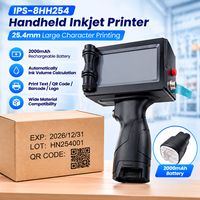Imprimante à jet d'encre portable IPS-8HH254 de 25,4 mm pour le codage par lots sur carton, calcul du volume d'encre