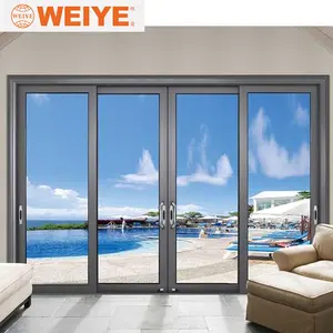 Automatic lifting aluminum glass sliding doors for public building