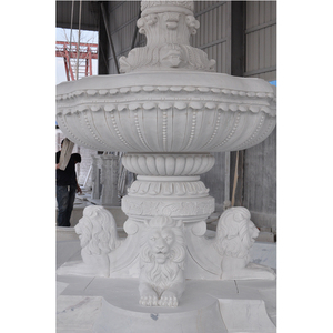 Fabbrica all'aperto giardino classico scultura in pietra dimensione su misura parco <span class=keywords><strong>Villa</strong></span> decorazione fontana in marmo bianco con intagli di leone umano - Product Image 6