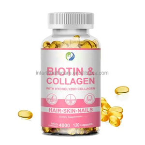 Ausreson OEM Pure Vitamine Biotine en Collageen Haar Huid Nagels Gezondheidssupplement 25000mcg Biotine <span class=keywords><strong>Softgel</strong></span> <span class=keywords><strong>Capsule</strong></span> voor Haargroei - Product Image 2