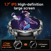 2026 Herren GPS Smartwatch AK102 1100mAh Akku 1,7-Zoll-Display Kompass, Höhenmesser, Luftdruck, BT-Anruf Runde Smartwatch LED-Licht
