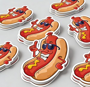 Adesivo in Vinile Impermeabile Personalizzato con Logo di Cibo Divertente per Scatole di Hamburger e Pizza, Adatto per Decorazioni Commerciali e Personali - Product Image 3