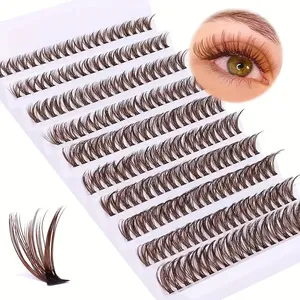 200 clusters 40p brown eyelash , 8-16mm, natural brown makeup DIY eyelash <b>extensions</b>, suitable for daily gatherings - Product Image 3