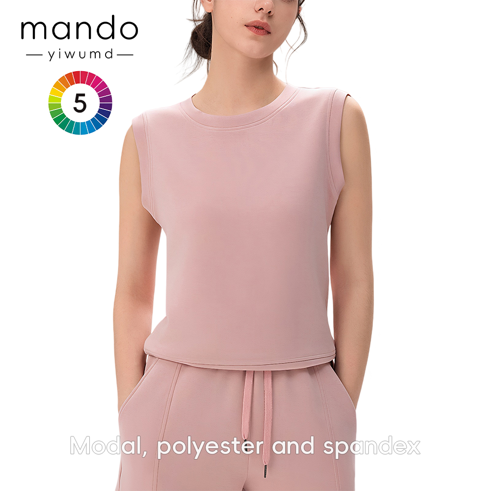 Spring Summer Style Nude-feel Top for Yoga Sleeveless Women's Fashion Versatile Quick-dry Modal Polyester Sports T-shirt