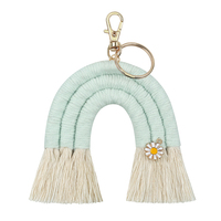 Porte-clés tissés arc-en-ciel 2022 pour femmes, style bohème, faits à la main, modernes, avec logo personnalisé, breloques pour sac, bijoux à suspendre au tableau de bord, cadeaux